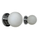 Pair of vintage modernist Art Deco wall lights, chrome and opaline, France