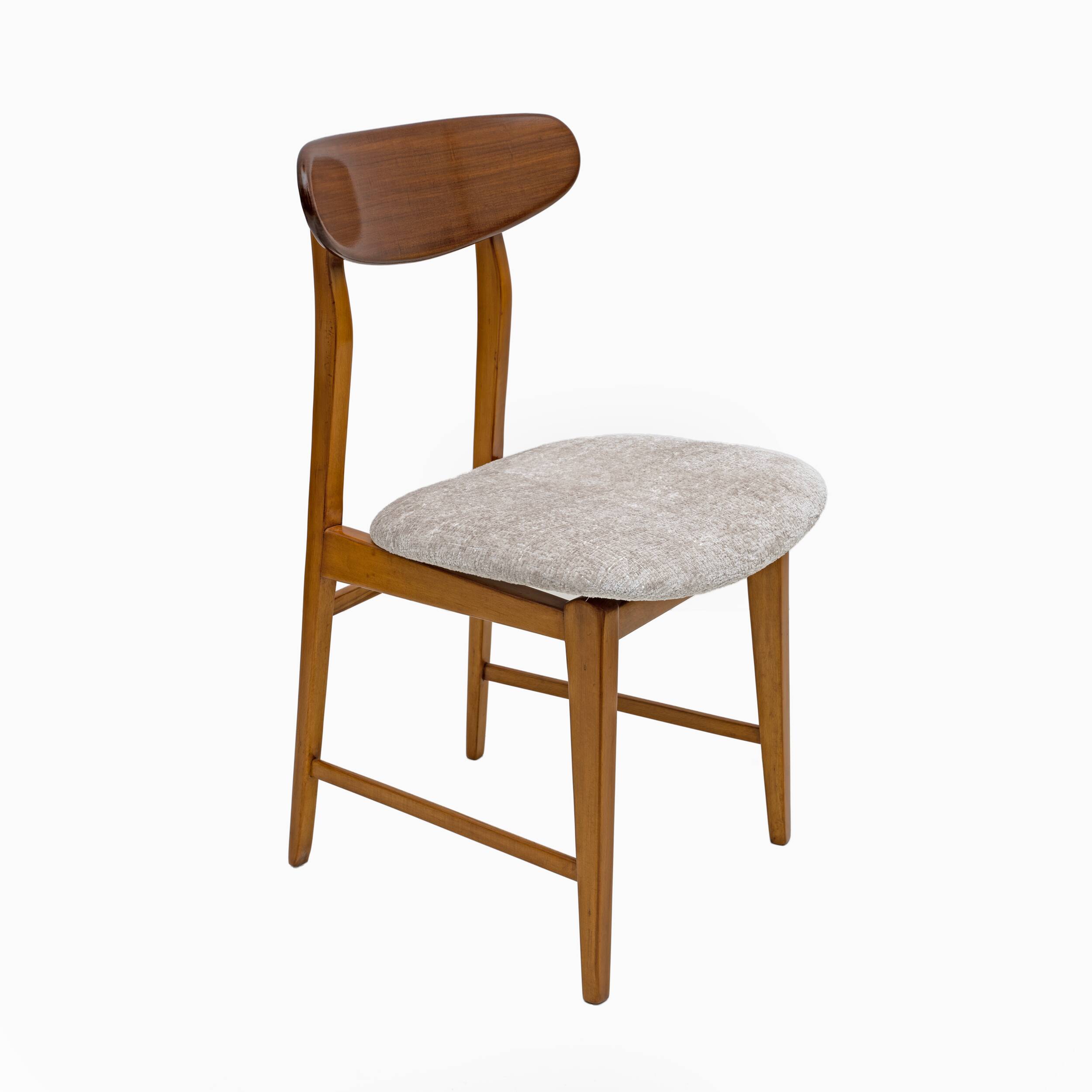 Set of Six Teak Wood and Bouclè Fabric Dining Chairs, Denmark, 1960s