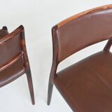 Niels Otto Moller model 80 dining chairs in rosewood Denmark 1960