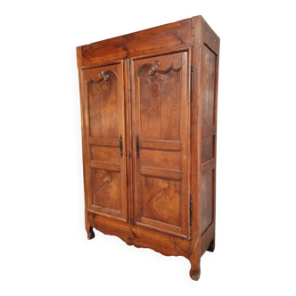 Antique cabinet 19th century cherry wood wardrobe