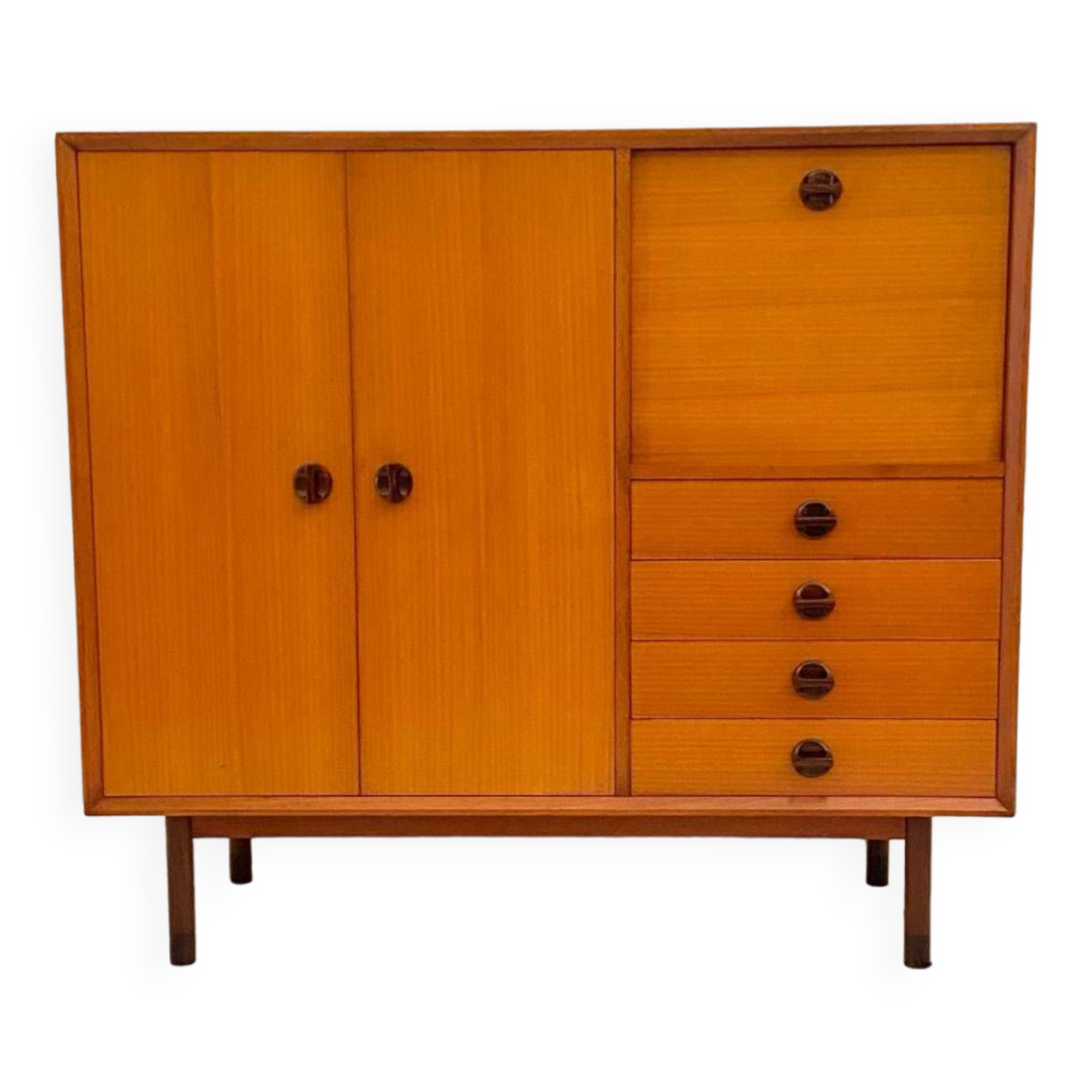 Midcentury Modern, Beech wood cabinet,  FARAM, Italy 1960 's