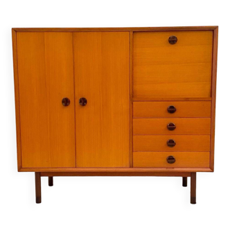 Midcentury Modern, Beech wood cabinet,  FARAM, Italy 1960 's