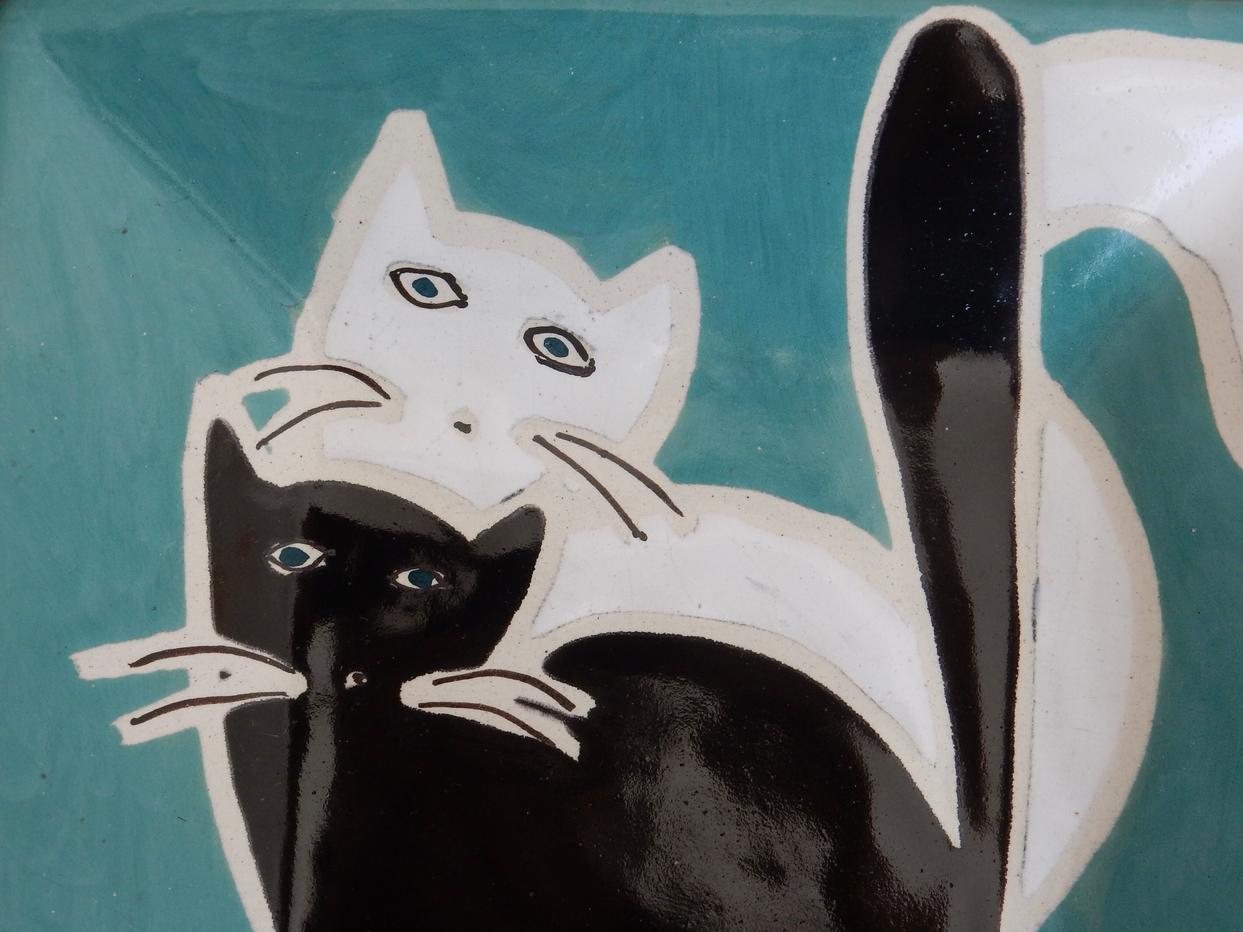 Plate ceramic cats Olaria Nova Lagos