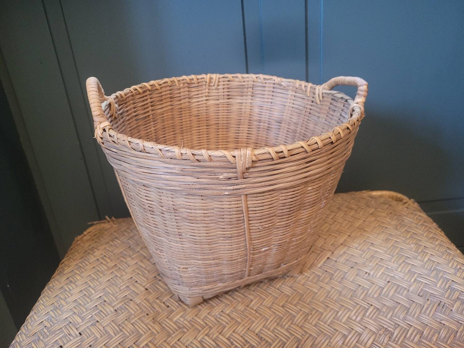 Vintage rattan basket