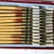 set of 12 horn dessert forks from the 50s