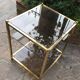 End table in smoky glass