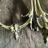 Paire d’appliques fleurs de lys bronze 3 lumières