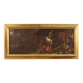 Peinture de scène populaire italienne signée par Mattia Traverso