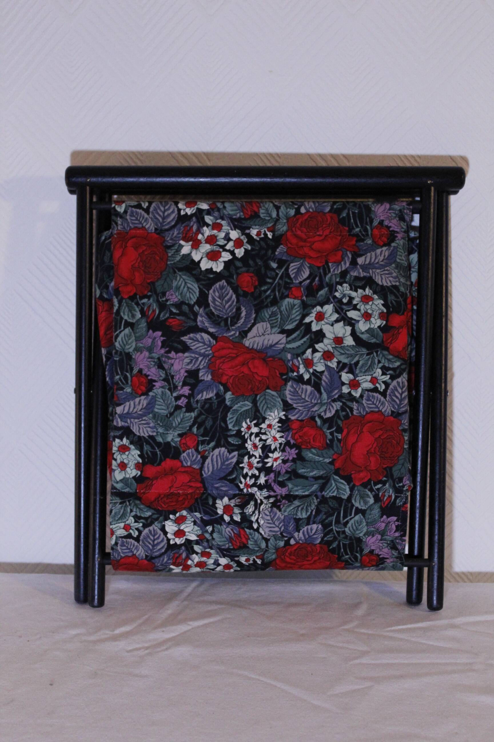 Floral fabric magazine rack