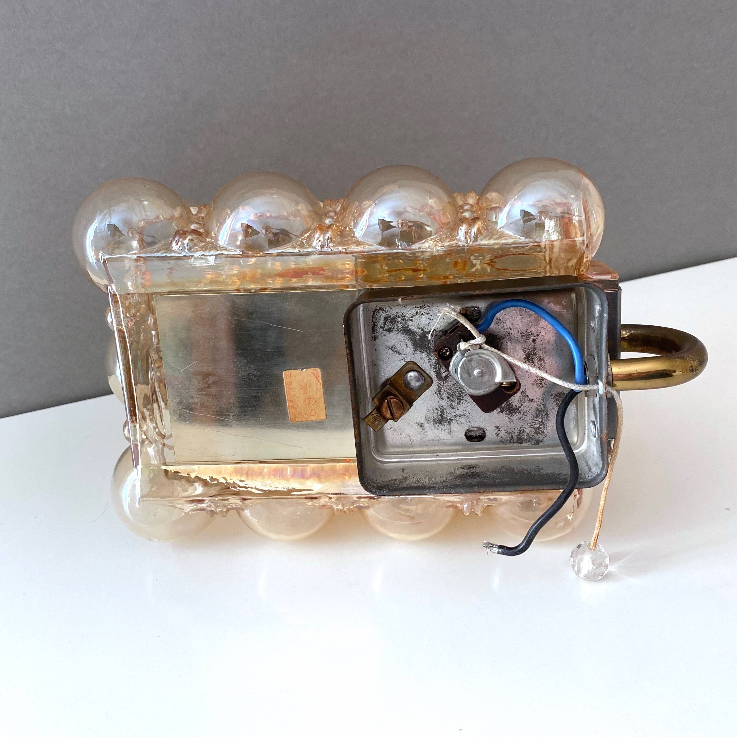 Bubble glass wall lamp by Helena Tynell for Glashütte Limburg, 1960's modernist