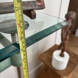 Console métal et verre, pièce unique 1980