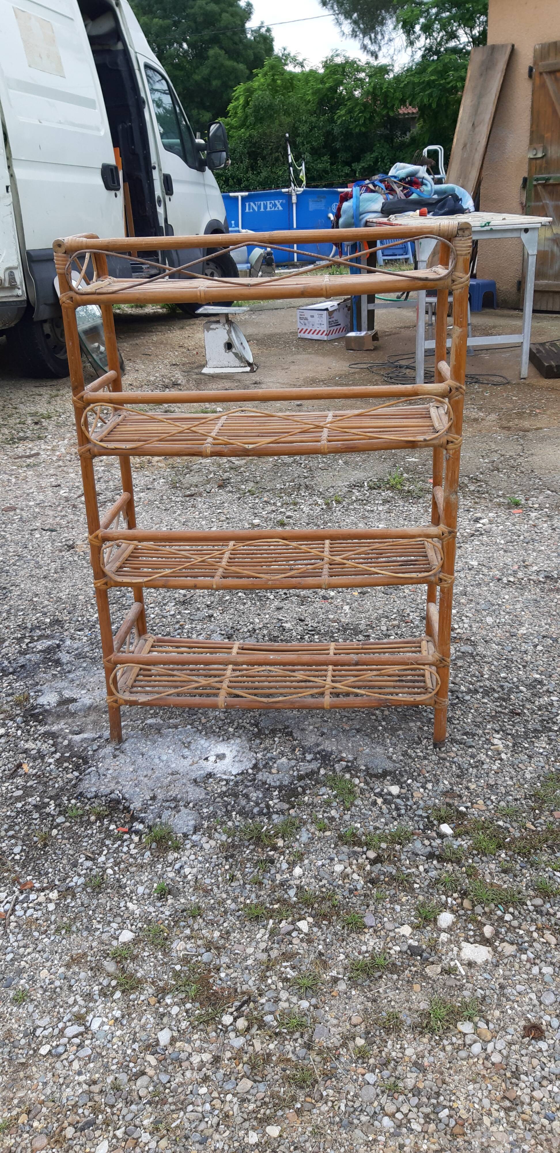 Vintage rattan shelf