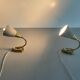 Pair of grey metal and brass wall lights, 1960s, Germany