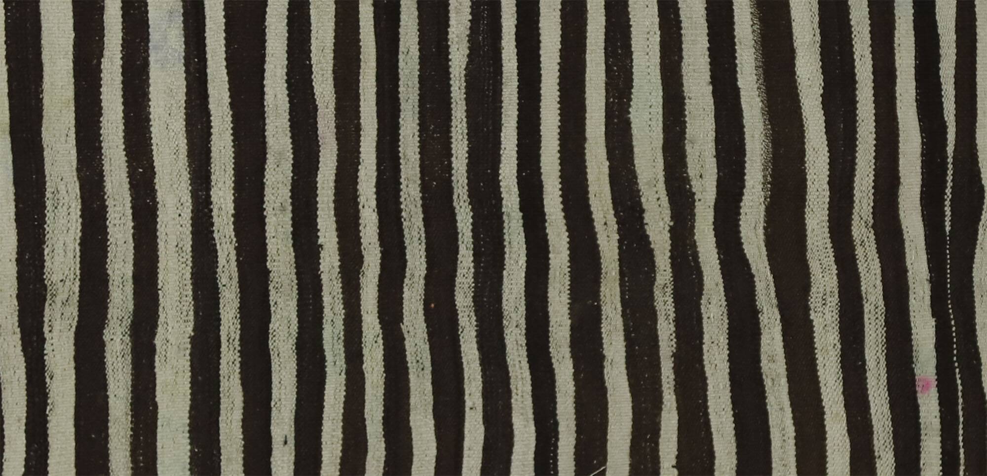 Turkish Kilim Konya Vintage 154x260 cm Beige Black Stripes