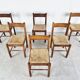 Vintage oak and wicker dining chairs, 1960s