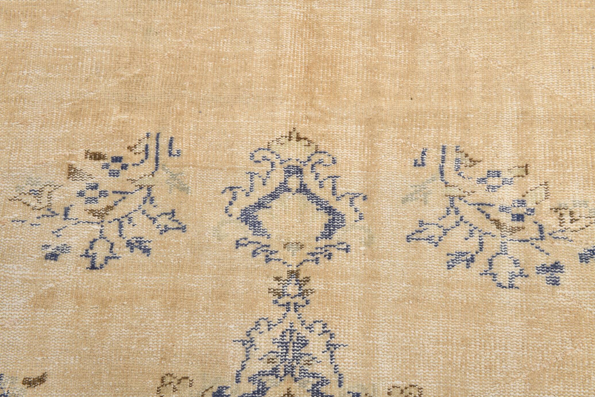 7x10 Cream & Blue Persian Rug 209x304Cm SK 22110