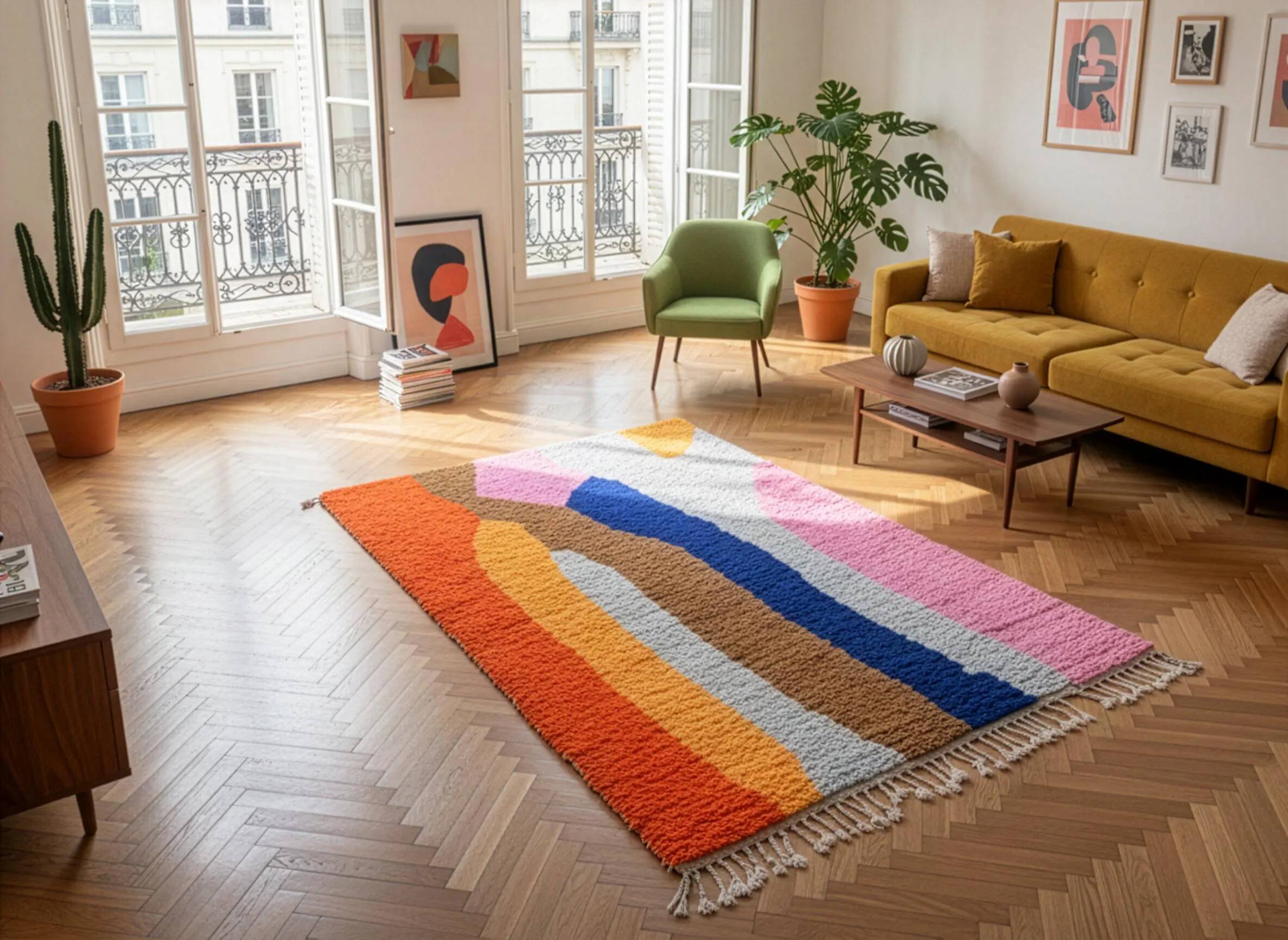 Traditional wool rug Morocco 2.5 x 1.5 m