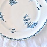 19th century round dish iron earth birds Choisy-le-Roi HB & C