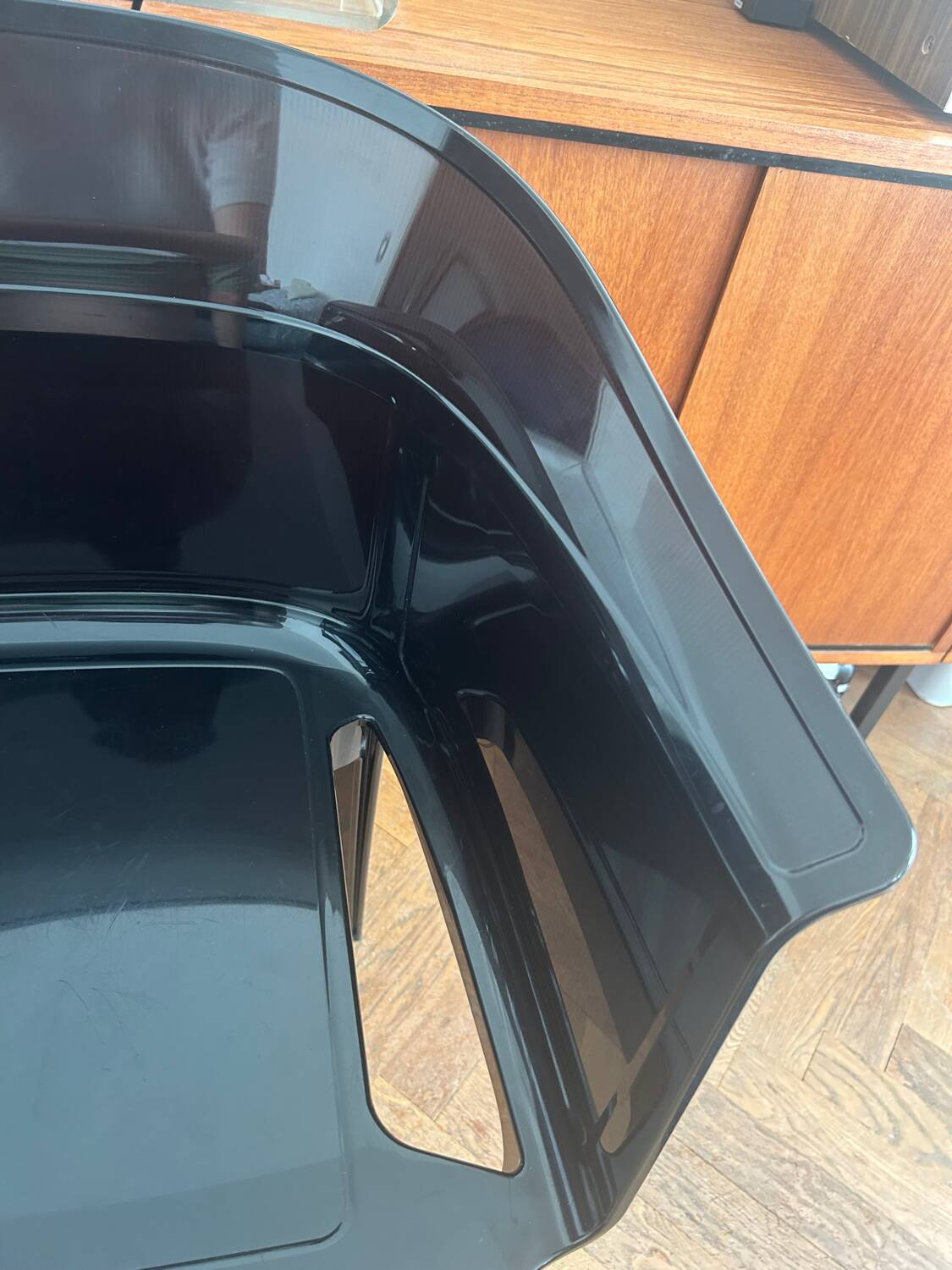 "Papyrus" black armchairs designed by Ronan and Erwan Bouroullec.