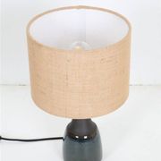 Søholm "1040" table lamp with jute lampshade / ceramic / mid-century / Danish modern design / 1960s / 1970s / Cloos & Co.