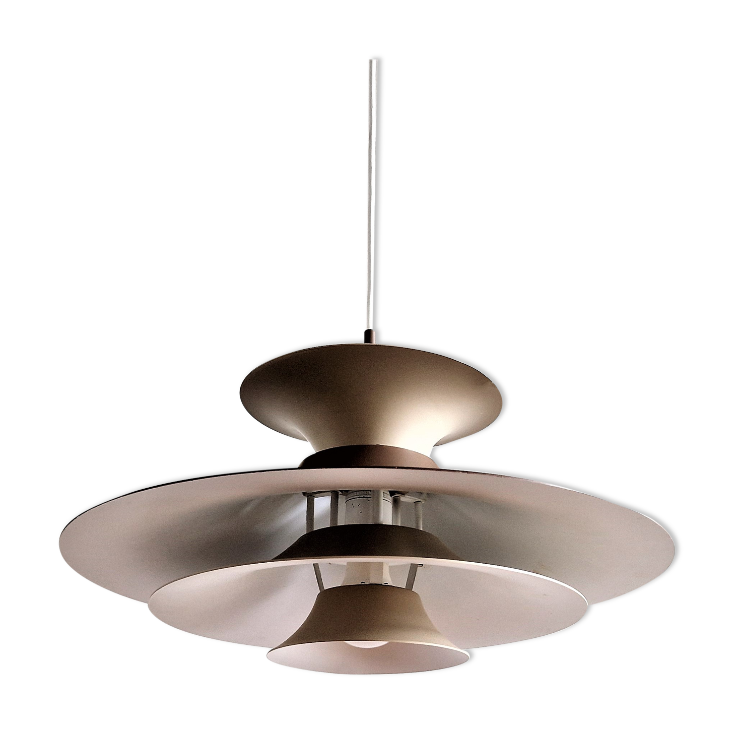 Brown 'Radius I' pendant lamp by Erik Balslev for Fog & Mørup, Denmark 1970's