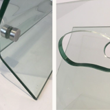 Design magazine holders in glass and brushed steel