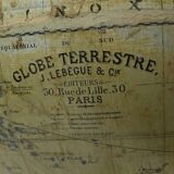 Terrestrial Globe in Lithographed Paper and Cast Iron, J.Lebègue & Cie – Late 19th Century
