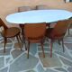 Former large parisian bistro table marble 1940s