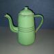 Green enameled coffee pot