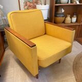 Fauteuil vintage jaune moutarde, 1950