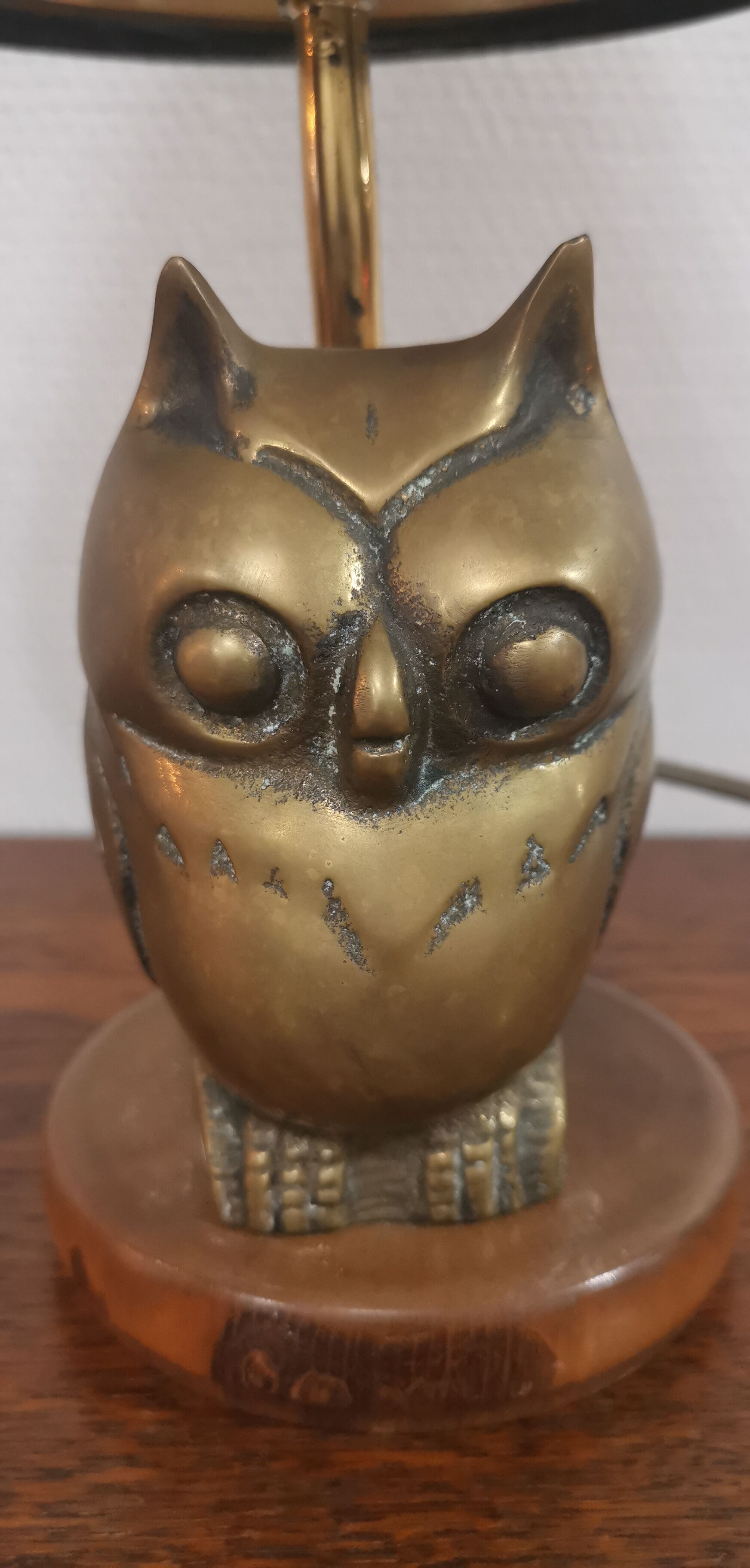 Owl lamp in brass of the 70s