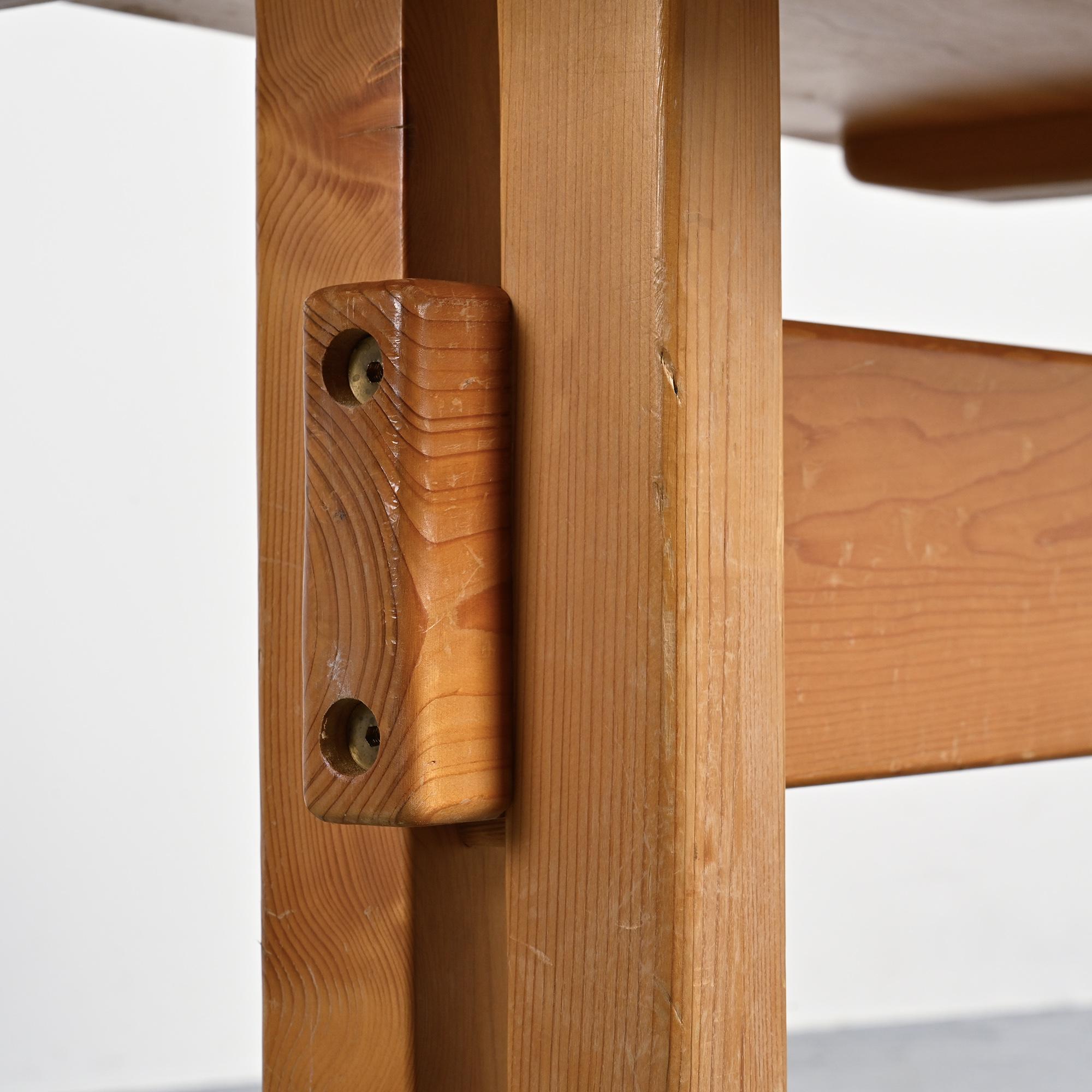Solid pine table, Les Arcs, France.