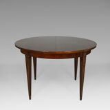 Art Deco mahogany round table by Jacques Adnet around 1940