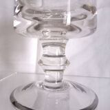 Set of 5 engraved Murano wine (or water) glasses, silver rim