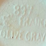 Art Deco Saint-Clément vase signed Olive Engraved 1920-1930 ovoid France