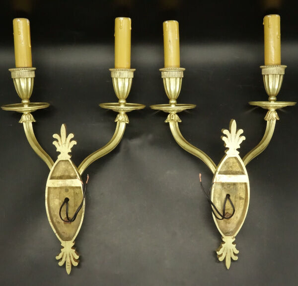 Paire d'appliques aux palmettes style Restauration début 1900