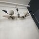 Art deco brass and glass chandelier