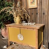 curry mandala shell toy chest / entryway bench