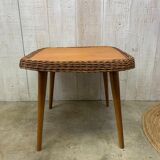Wicker/wood coffee table