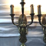 Paire d'appliques empire en bronze