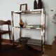 Bookcase furniture gilded and smoked glass vintage 70s Rochebobois