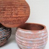 Five pots terracotta patina vintage