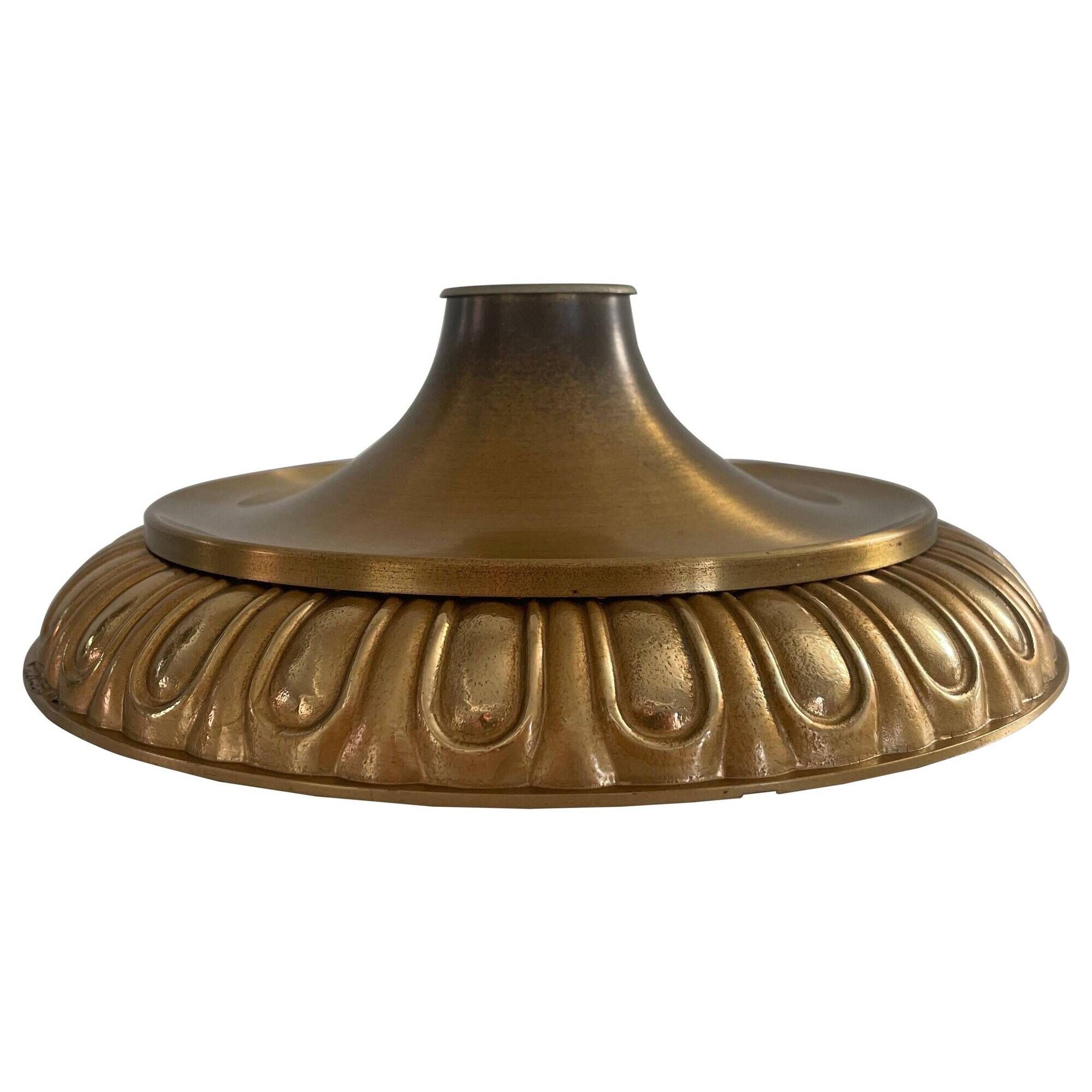 Simple flush lamp in brass, mid-century German design, 1960s, Germany.