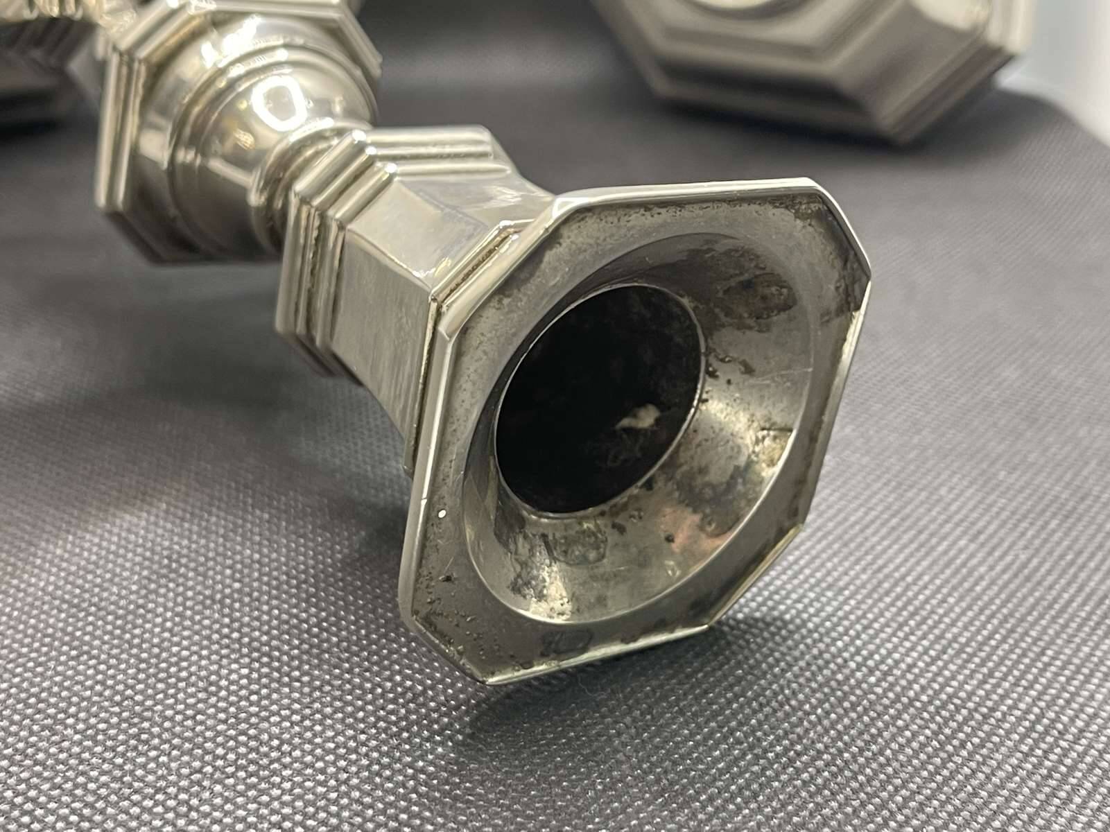 Pair of English silver-plated candlesticks from the 1950s