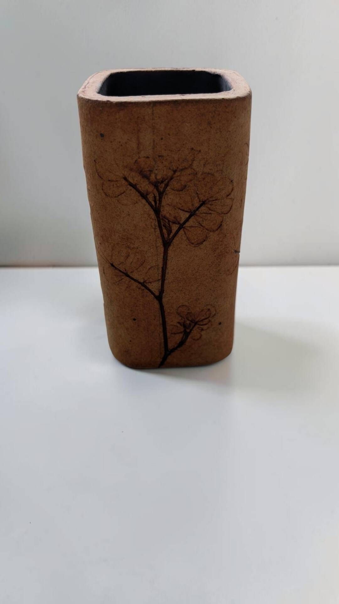 Stoneware vase signed Raymonde Leduc – Vallauris – herbarium decoration – years