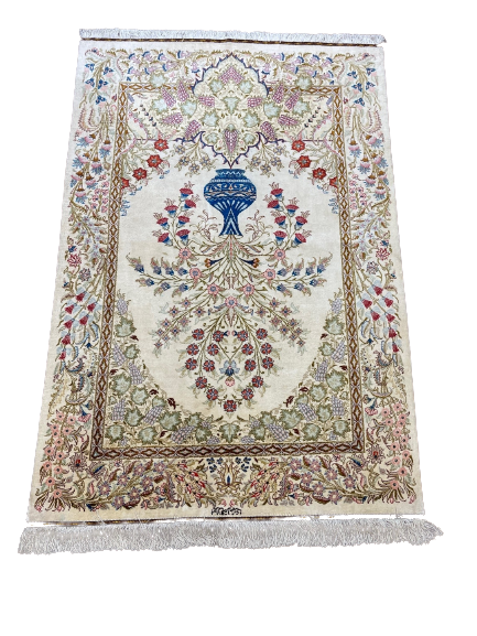 Persian carpet Ghoum silk 100% - 100x143cm