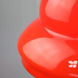 Mid-century italian red glass & brass pendant lamp