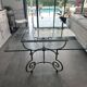 Roche Bobois glass and steel dining table and 6 chairs
