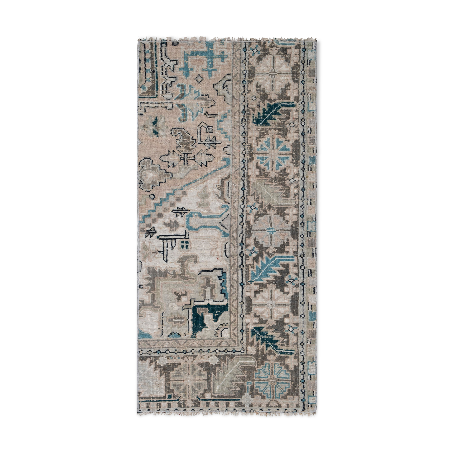 Distressed turkish rug runner 72 x 144 cm