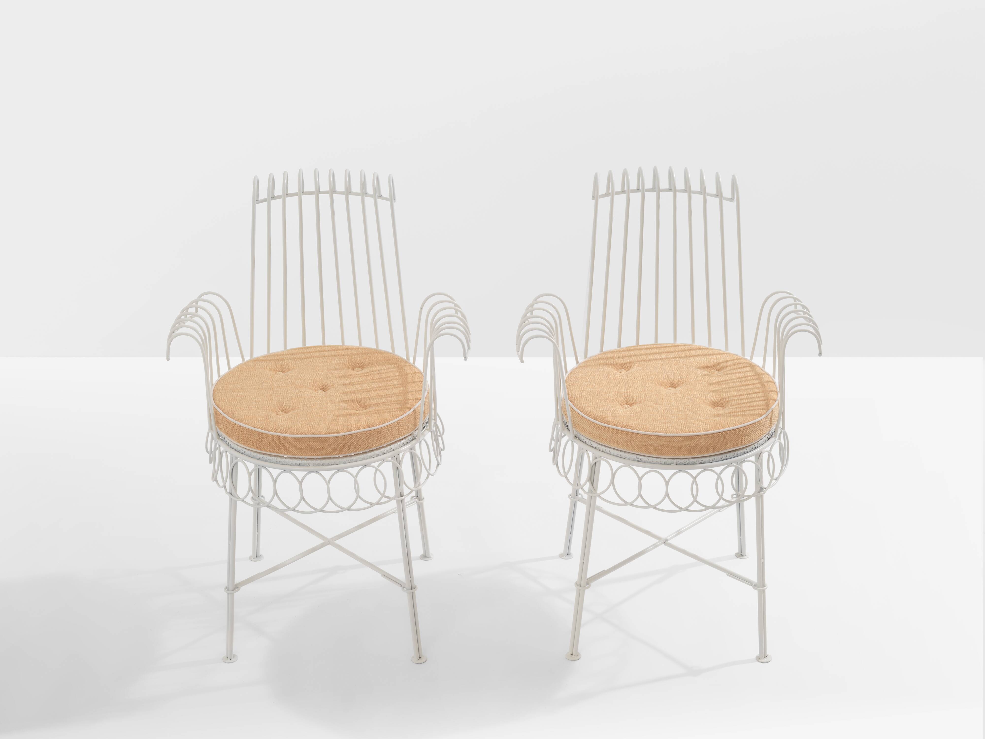 Mathieu Matégot paire de chaises Cap d’Ail 1950s
